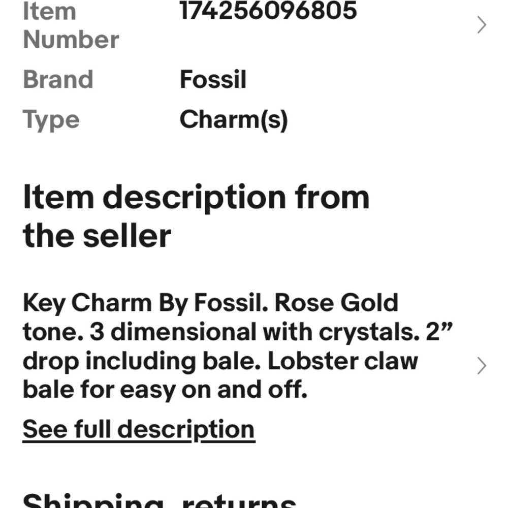 Fossil Key Charm - Picture 4 of 4